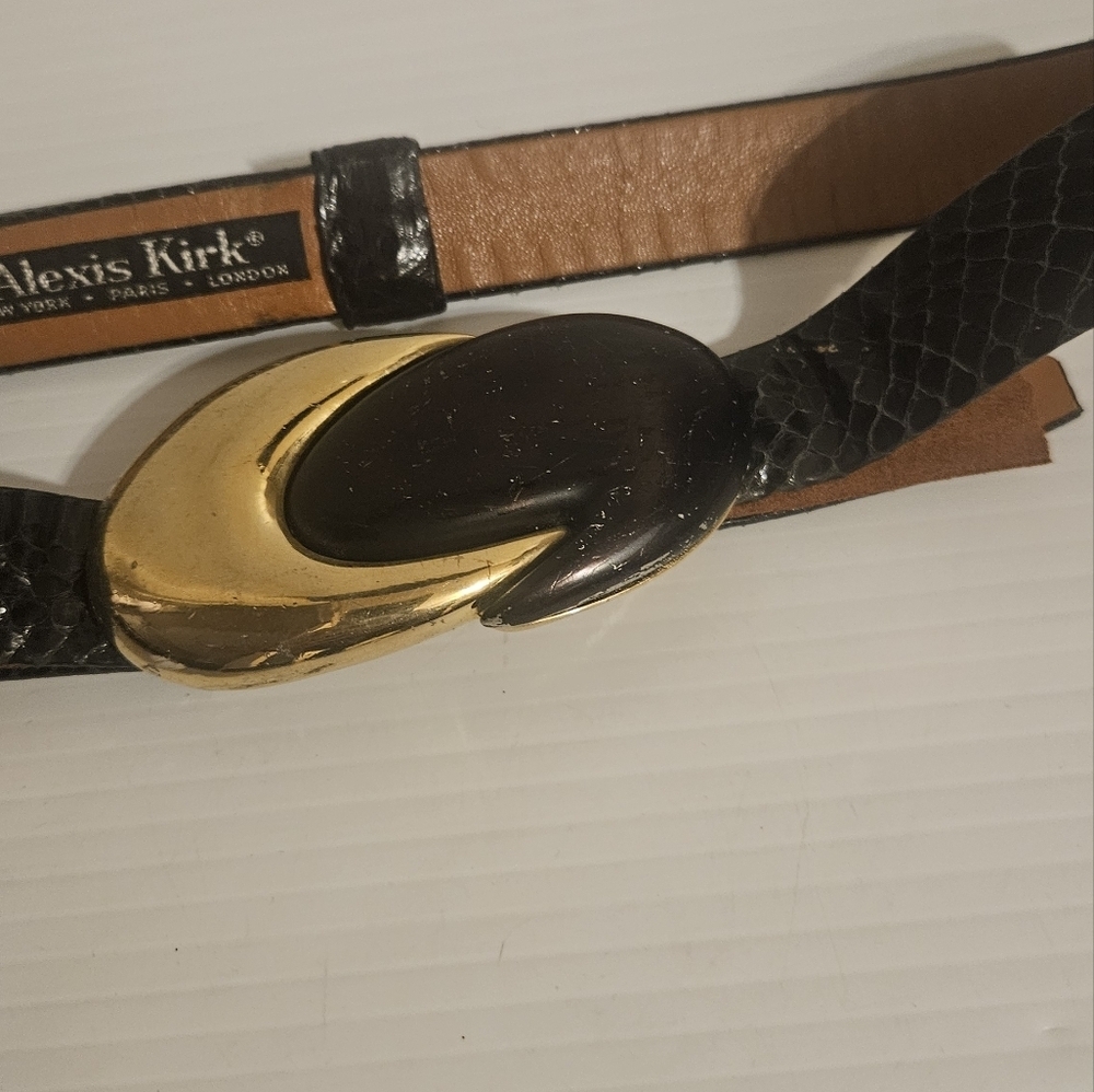 1990s Alexis Kirk  + Gold Infinity Snakeskin Adjustable Belt - Picture 5 of 9